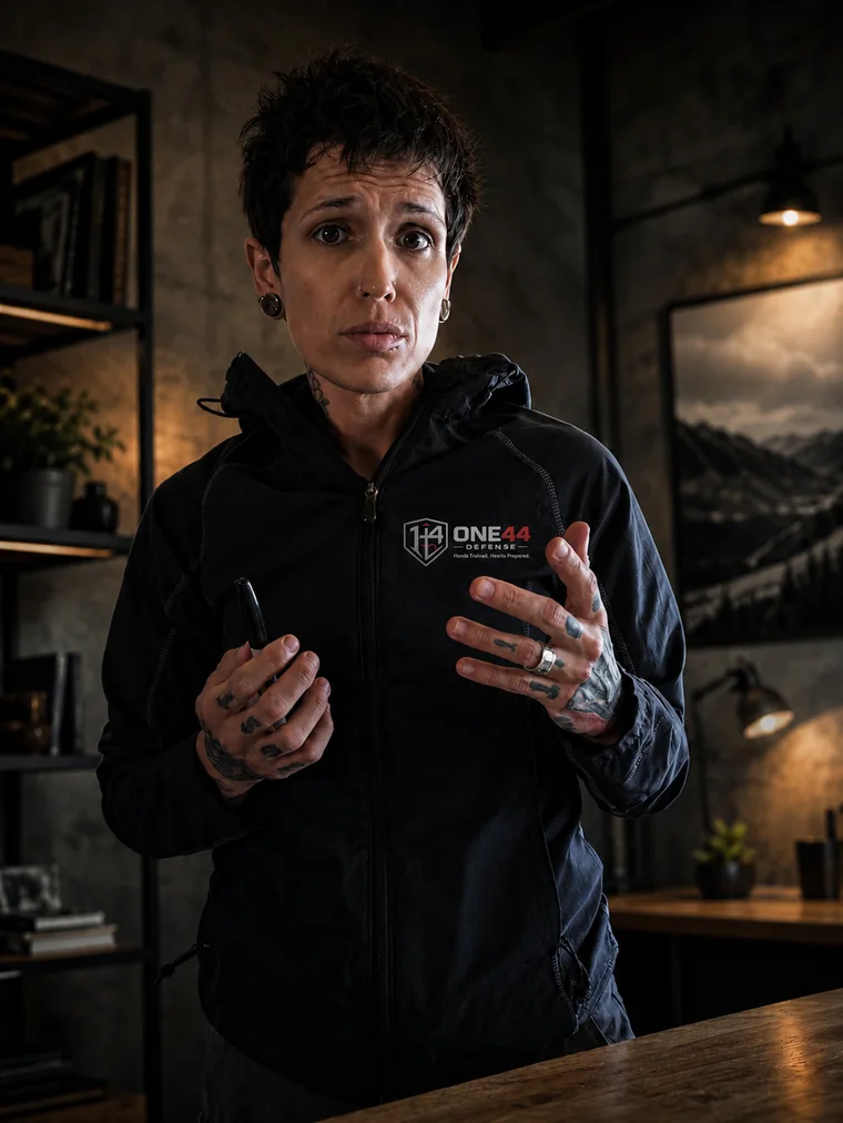 Alicia Mills, mid-conversation